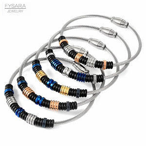 Spring Shape Charm Bracelets Stainless Steel Jewelry Wire Bangles