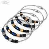 Spring Shape Charm Bracelets Stainless Steel Jewelry Wire Bangles
