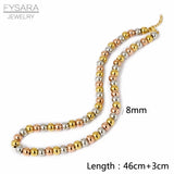 8MM Stainless Steel Ball Necklace Beads Choker Heavy Necklaces Punk