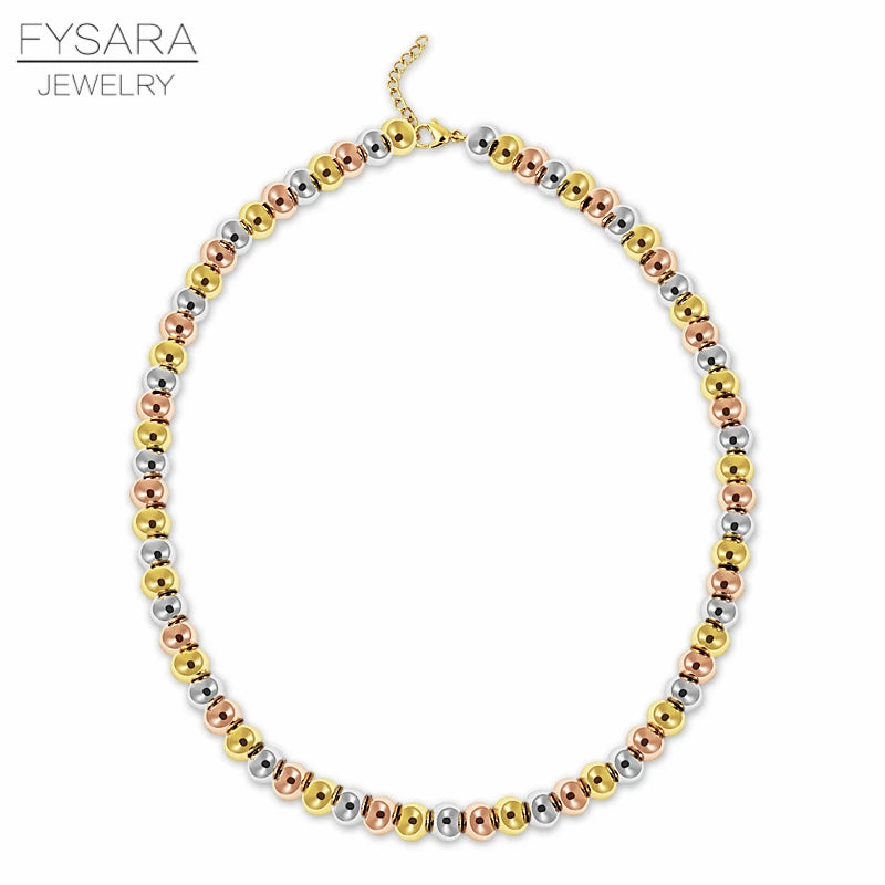 8MM Stainless Steel Ball Necklace Beads Choker Heavy Necklaces Punk