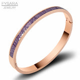 Boho Colorful Austrian Crystals Square Bangle & Bracelet For Women