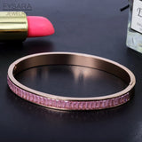 Boho Colorful Austrian Crystals Square Bangle & Bracelet For Women