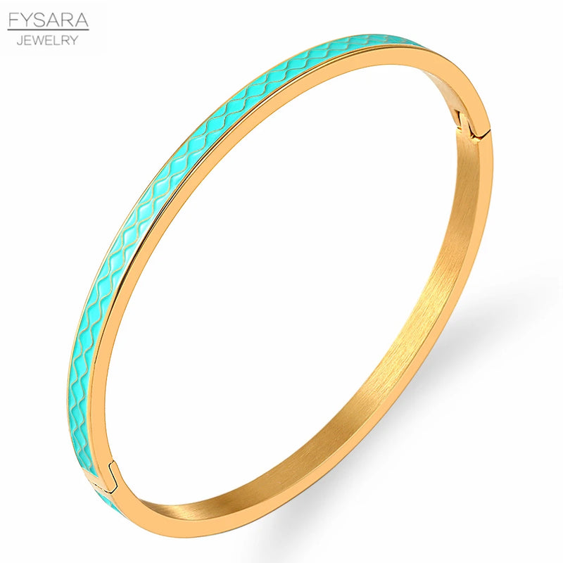Boho Enamel Bracelet European Geometric Bangles Women Charm Party Jewelry