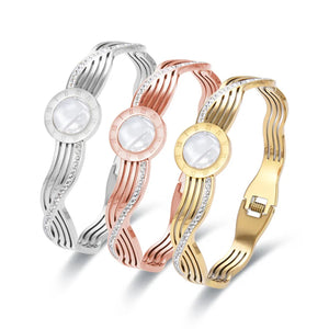 Stainless Steel Roman Numerals Charm Bracelet