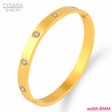 CZ Crystals Love Bangles Roman Bracelets Couple Jewelry Set