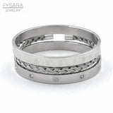 CZ Crystals Love Bangles Roman Bracelets Couple Jewelry Set