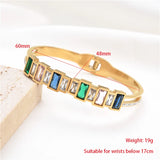 Colorful Cubic Zirconia Bangle Bracelets Geometric Jewelry Gift