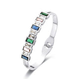 Colorful Cubic Zirconia Bangle Bracelets Geometric Jewelry Gift