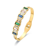 Colorful Cubic Zirconia Bangle Bracelets Geometric Jewelry Gift