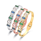 Colorful Cubic Zirconia Bangle Bracelets Geometric Jewelry Gift