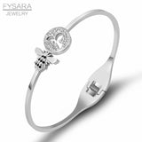 Insect Bees Cuff Bracelet Stainless Steel Famous Jewelry