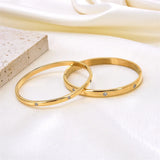 Classic Round CZ Bracelet Stainless Steel Bangle Wedding Gift