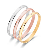 Classic Round CZ Bracelet Stainless Steel Bangle Wedding Gift