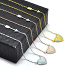 Couple FOREVER LOVE Necklace & Pendant Heart Choker Necklace Green/Pink