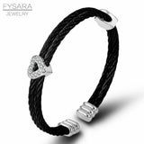 Crystals Lover Heart Twisted Wire Bracelet & Bangle Retro Unique Women Jewelry