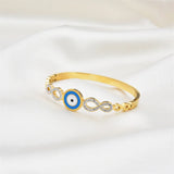 Evil Eye Zircon Charm Stainless Steel Bangles Bracelets Women
