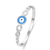 Evil Eye Zircon Charm Stainless Steel Bangles Bracelets Women