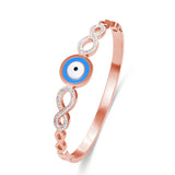 Evil Eye Zircon Charm Stainless Steel Bangles Bracelets Women