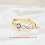 Evil Eye Zircon Charm Stainless Steel Bangles Bracelets Women