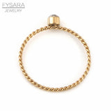 Zirconia Crystals Rose Thin Tail Ring Wedding Jewelry