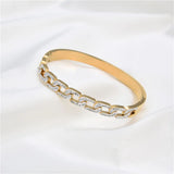 Zircon Chain Bracelets Stainless Steel Woman Bangle Jewelry