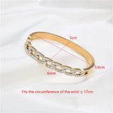 Zircon Chain Bracelets Stainless Steel Woman Bangle Jewelry