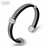 Twist Wire Cuff Bracelet Stainless Steel Bangle Punk Jewelry