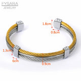Twist Wire Cuff Bracelet Stainless Steel Bangle Punk Jewelry
