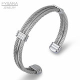 Twist Wire Cuff Bracelet Stainless Steel Bangle Punk Jewelry