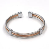 Twist Wire Cuff Bracelet Stainless Steel Bangle Punk Jewelry