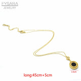 Double Circle Roman Numeral Necklace Shell Pendent Necklace