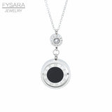 Double Circle Roman Numeral Necklace Shell Pendent Necklace