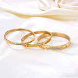 Stainless Steel Crystal Bangles Bracelet Women Bracelets Party Gift