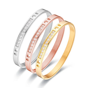 Stainless Steel Crystal Bangles Bracelet Women Bracelets Party Gift