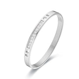 Stainless Steel Crystal Bangles Bracelet Women Bracelets Party Gift