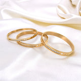 Stainless Steel Crystal Bangles Bracelet Women Bracelets Party Gift