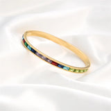 Stunning Rhinestone Cuff Bracelet - Rainbow Jewelry