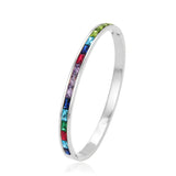 Stunning Rhinestone Cuff Bracelet - Rainbow Jewelry