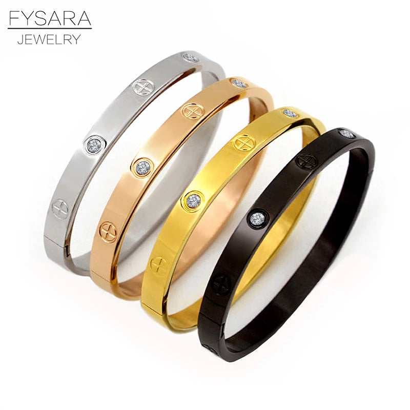 Couple Bracelet Stainless Steel Cross Screw Bracelets for Men Women