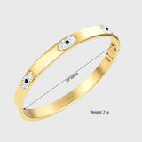 Stylish Stainless Steel Bangle with Stone Eyes