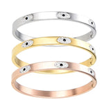 Stylish Stainless Steel Bangle with Stone Eyes