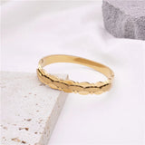 Women Cuff Chain Foliate Bangle Water Wave Bracelet