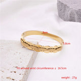 Women Cuff Chain Foliate Bangle Water Wave Bracelet
