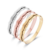 Women Cuff Chain Foliate Bangle Water Wave Bracelet