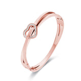Women Lucky Jewelry Cross Heart Zircon Stainless Steel Bracelet