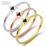 Hollow Triangle Bangles for Women - Office Career Jewelry Gift