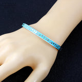 Enamel Charm Bangle Stainless Steel Rose Bracelet