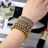Stainless Steel Ball Beads Bracelets 4/6/8mm Strand Bracelets