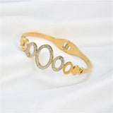 Lover's Circle Bangles Zirconia Bracelets Stainless Steel Wedding