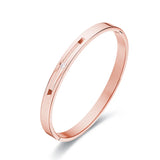 Stainless Steel Zircon Cuff Bangle 4/6/8mm Width Minimalist Bracelet Gift